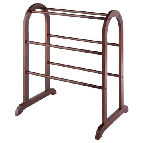 Winsome Eleanor Quilt Rack with 6 Rungs, Antique Walnut 76.2 cm (30 in) H | Freestanding Blanket Organizer thumbnail 1