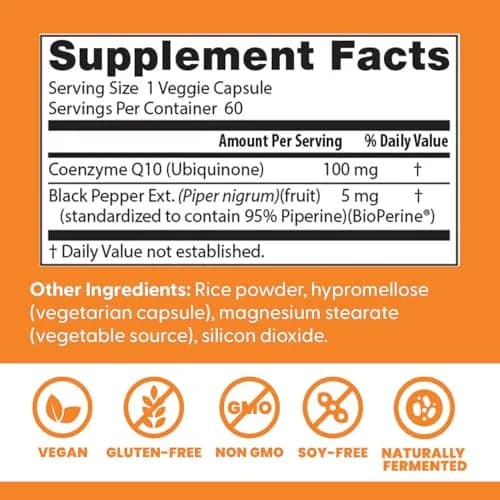 Doctor's Best High Absorption CoQ10 with BioPerine 100 mg 60 Veggie Caps thumbnail 3