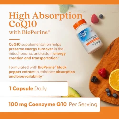Doctor's Best High Absorption CoQ10 with BioPerine 100 mg 60 Veggie Caps thumbnail 4