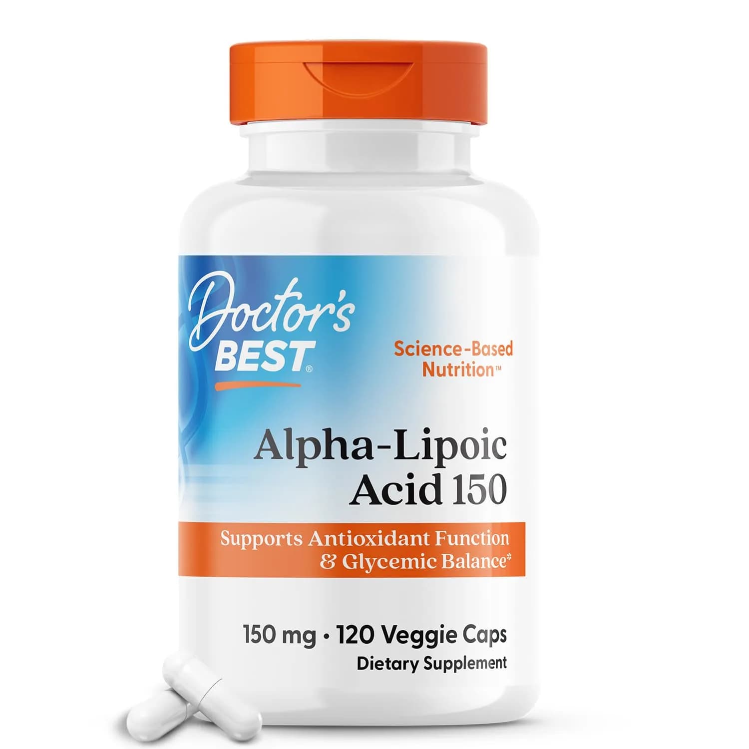 Doctor's Best Alpha Lipoic Acid Supplement 150mg, 120 Veggie Caps | Antioxidant Support for Cellular Function - main product image