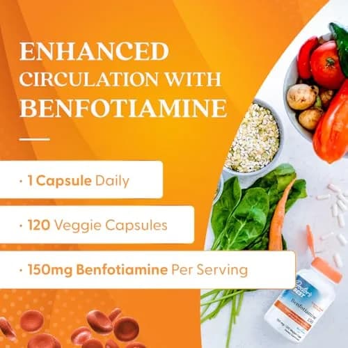 Doctor's Best Benfotiamine 150mg Supplement | Non GMO, Vegan, 120 Veggie Caps thumbnail 7
