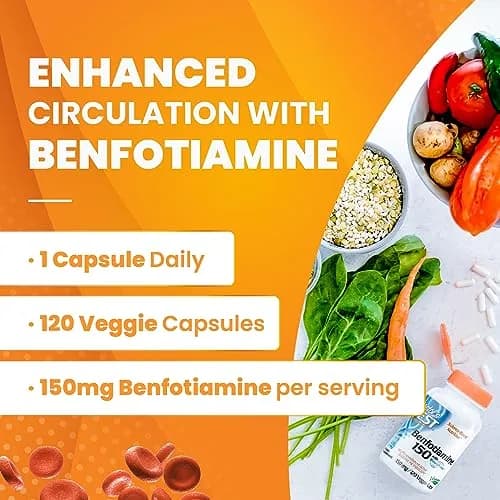 Doctor's Best Benfotiamine 150mg Supplement | Non GMO, Vegan, 120 Veggie Caps thumbnail 8