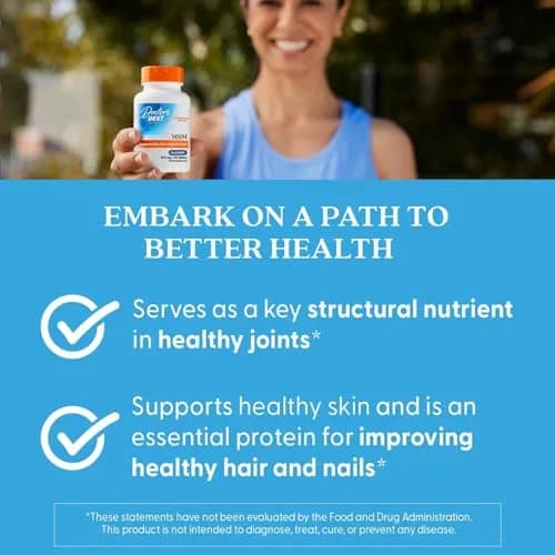 Doctor's Best MSM Tablets 1500mg | Supports Hair, Skin, Nails, Joint Health & Mobility (120 Count) thumbnail 6