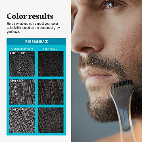 Just For Men Mustache & Beard Real Black M-55 (3-Pack) | Ammonia-Free Facial Hair Color thumbnail 6
