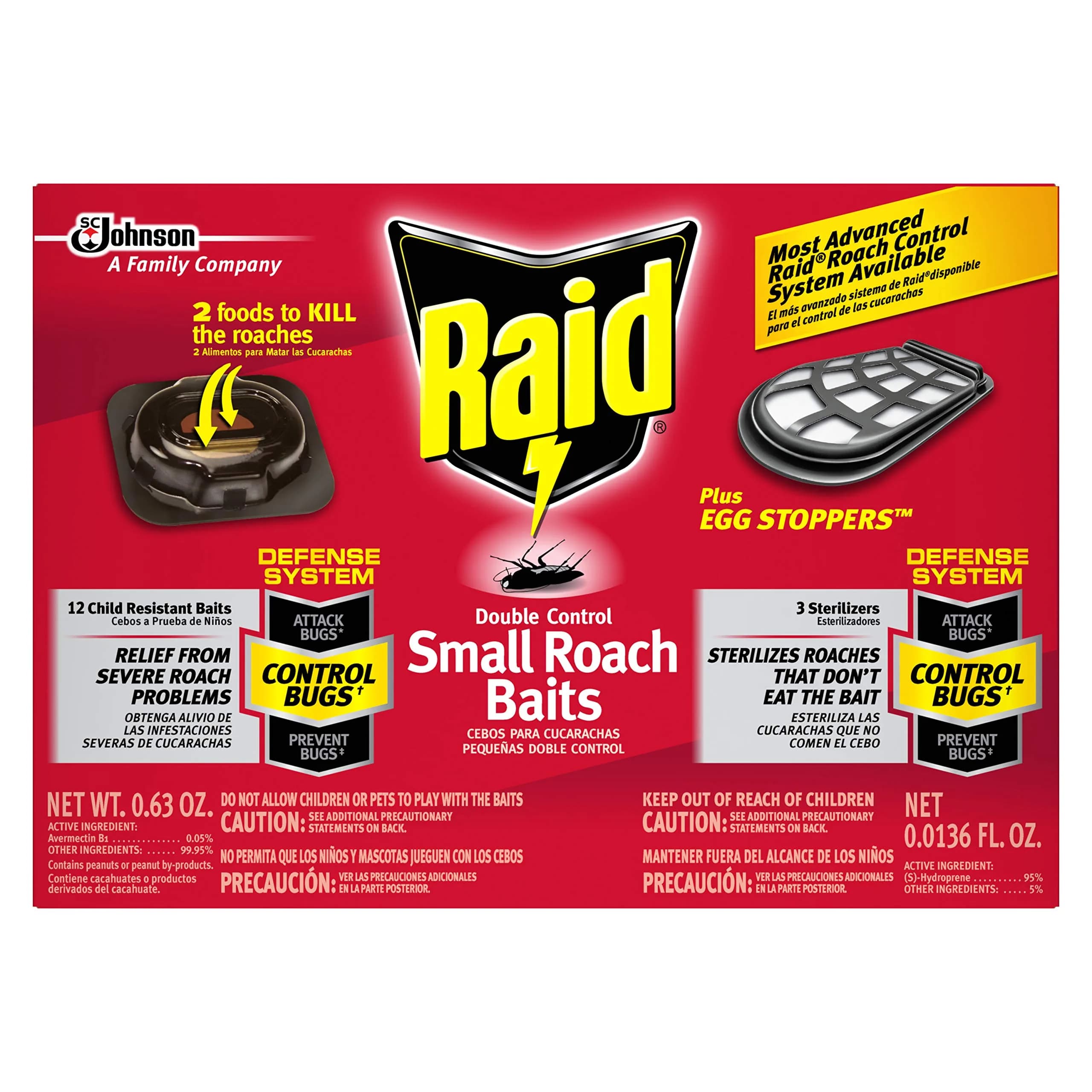 Raid Double Control Small Roach Baits Plus Egg Stopper 12 Count | Effective Roach Relief in India