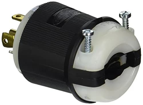 Hubbell L21-30P 30A 120/208V AC 4-Pole 5-Wire Twist-Lock Industrial Male Plug | Black/White Nylon thumbnail 2