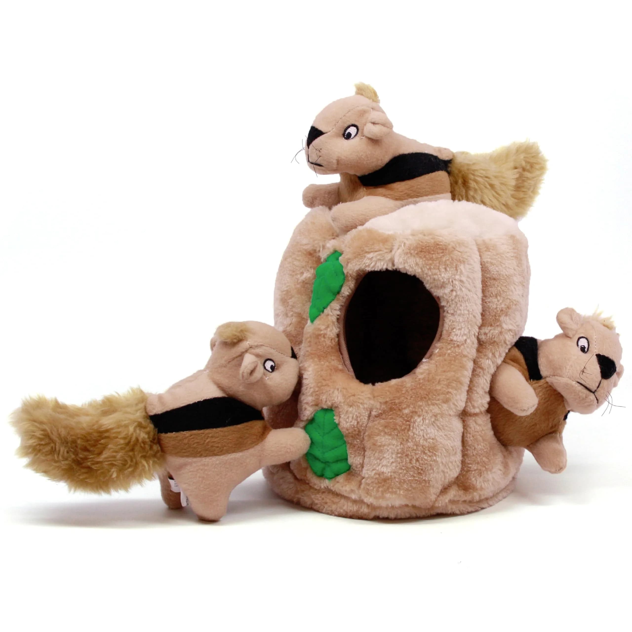 Outward Hound Hide-A-Squirrel Plush Squeaky Dog Toy Large 10.5 x 7.5 inches | Interactive Puzzle for Dogs - main product image