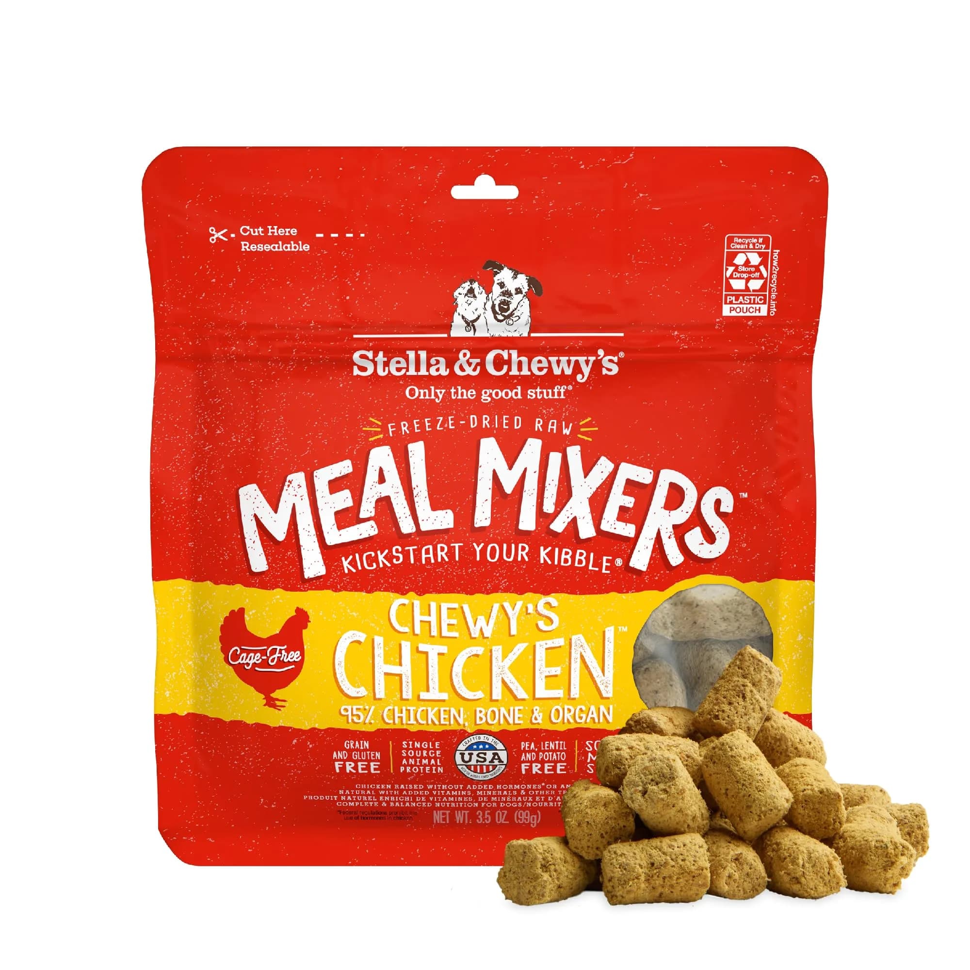 Stella & Chewy's Freeze-Dried Raw Beef Meal Mixers Dog Food Topper 227 g (8 oz) | High Protein, Grain-Free, Picky Eater Formula — 3.5 Ounce