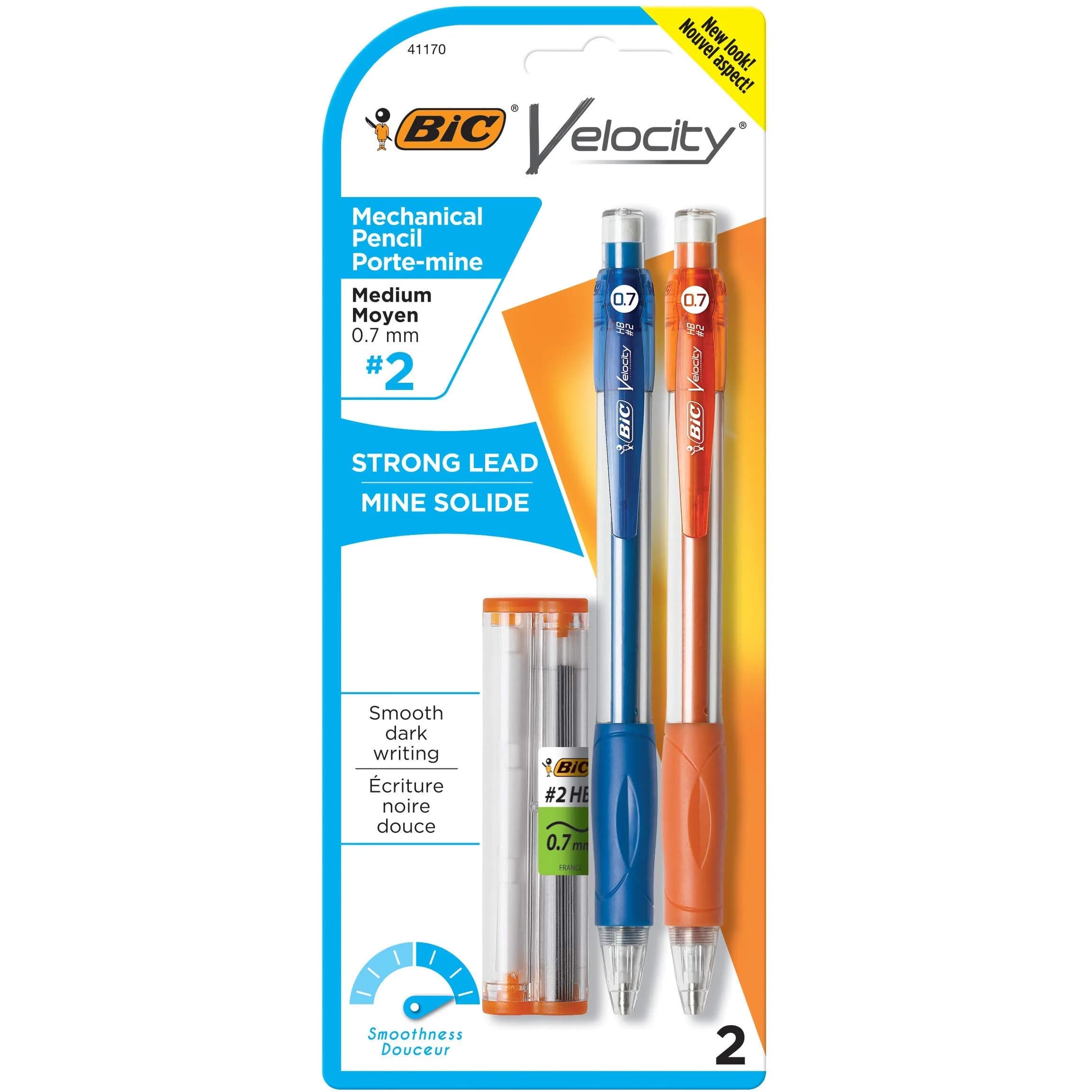 BIC Velocity Mechanical Pencils 0.7mm | Colorful Barrel, School & Office Use — Colorful Barrel, Medium Point (0.7mm) Lead