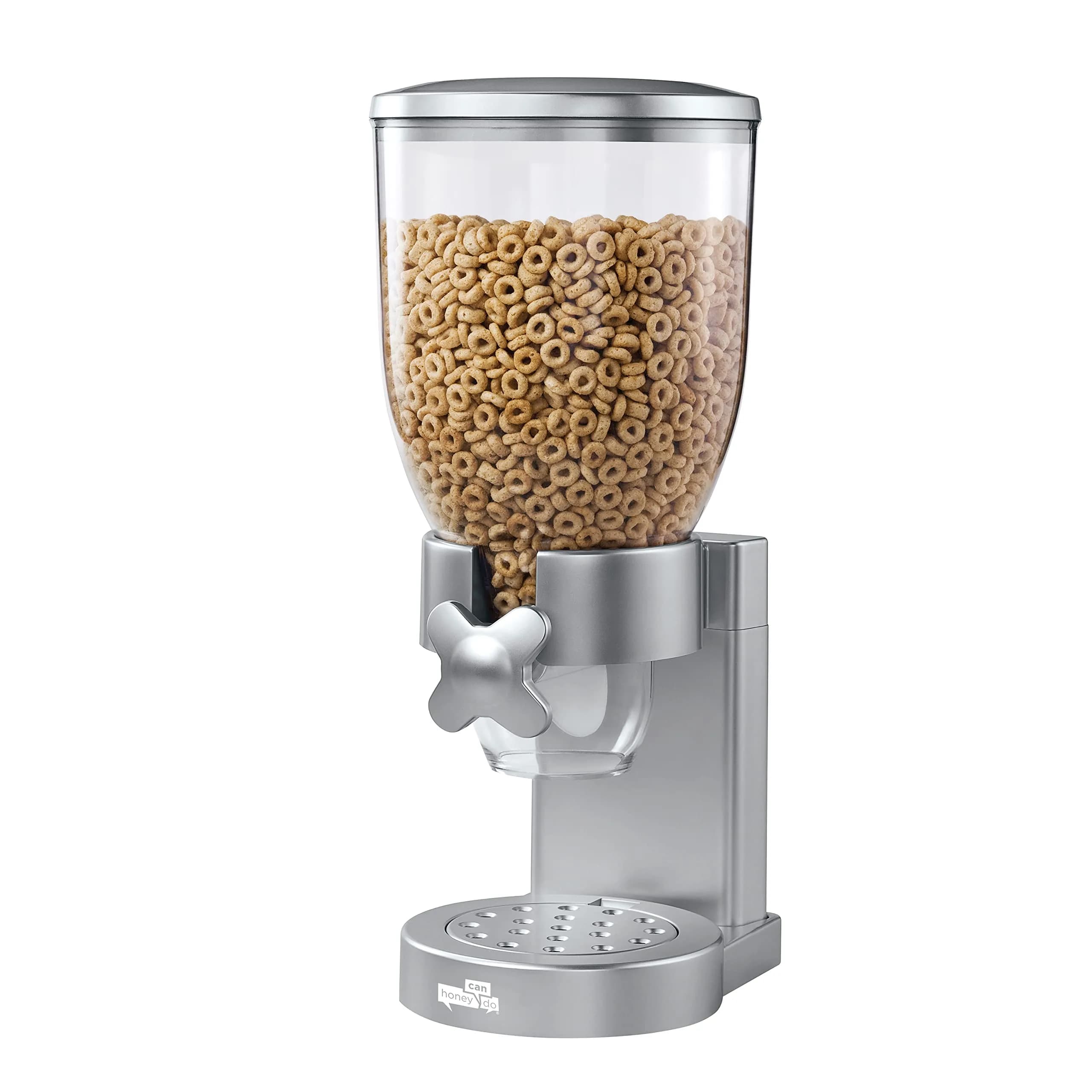 Honey-Can-Do Zevro Indispensable Single Dry Food Dispenser Silver 473ml (17.5 oz) | Portion Control for Cereal & Dry Foods - main product image