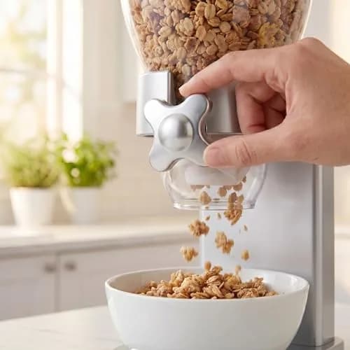 Honey-Can-Do Zevro Indispensable Single Dry Food Dispenser Silver 473ml (17.5 oz) | Portion Control for Cereal & Dry Foods thumbnail 5