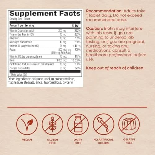 Nature's Way Biotin Forte, Hair, Skin, Nails, 3 mg | Supports Hair & Skin Wellness thumbnail 6