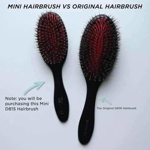 Denman D81S Cushion Hair Brush Small Black with Nylon Boar Bristles | Detangling, Smoothing, Shine thumbnail 8