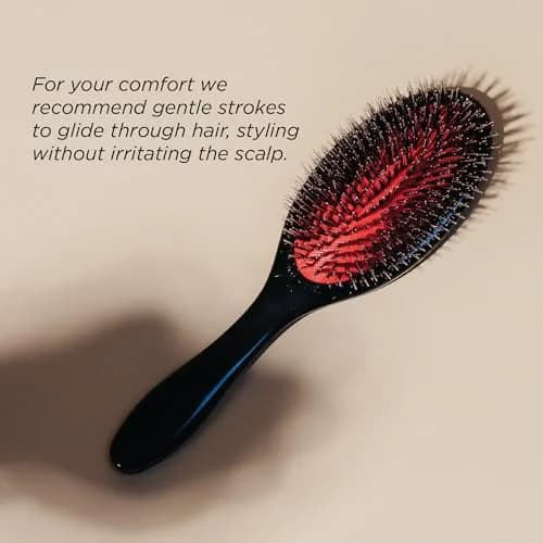Denman Boar Bristle Hair Brush D81M – Smoothing & Shine Enhancing for Slick Back Styles, Curl Defining & Detangling thumbnail 4