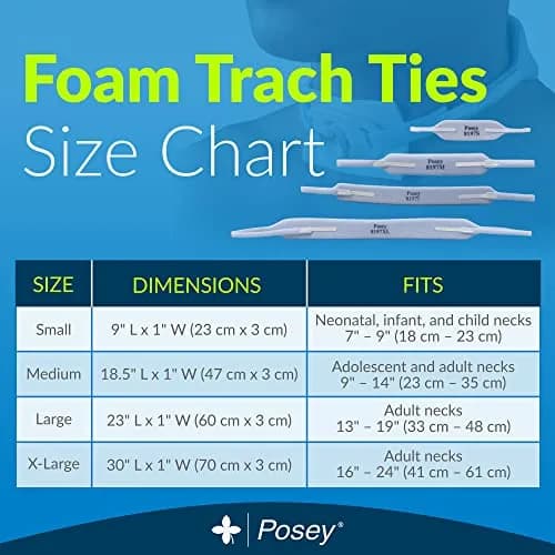 TIDI Posey Foam Trach Tie Large 60 cm (23") | Secures Tracheostomy Tube Comfortably thumbnail 5