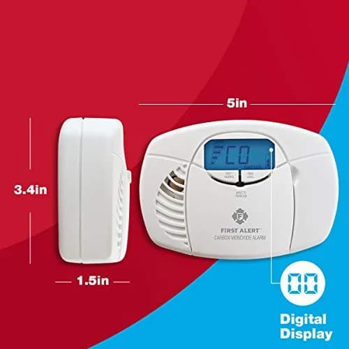 First Alert Battery Carbon Monoxide Alarm with Digital Display & Electrochemical Sensor | 236g (8.3oz) thumbnail 3