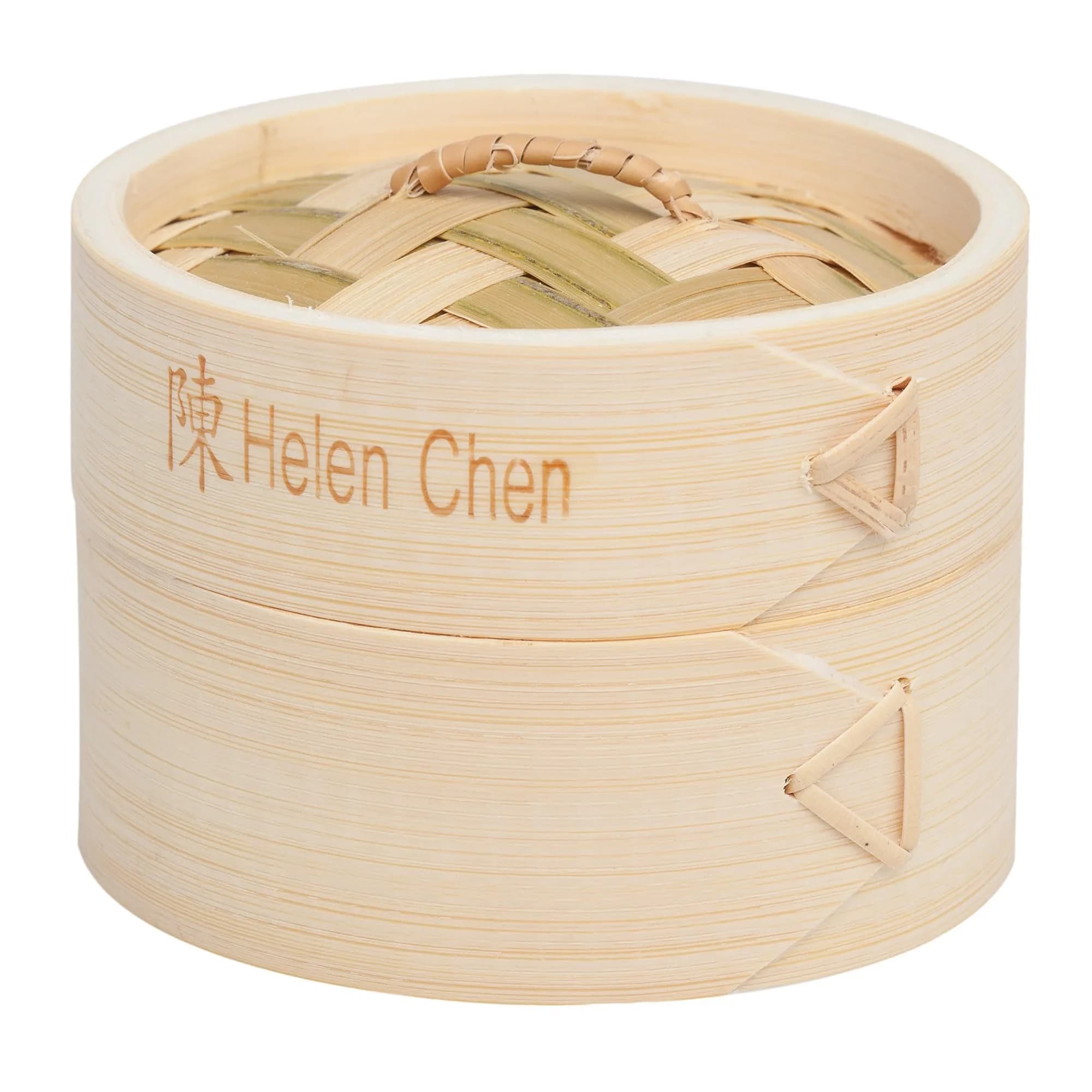 Helen's Asian Kitchen Bamboo Dim Sum Steamer Basket with Lid, 4 Inch (10 cm) 1-Tier | Authentic Asian Cooking
