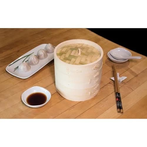 Helen's Asian Kitchen Bamboo Dim Sum Steamer Basket with Lid, 4 Inch (10 cm) 1-Tier | Authentic Asian Cooking thumbnail 8