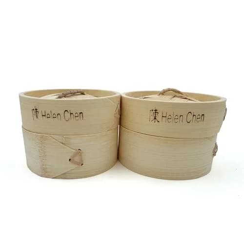 Helen's Asian Kitchen Bamboo Dim Sum Steamer Basket with Lid, 4 Inch (10 cm) 1-Tier | Authentic Asian Cooking thumbnail 3