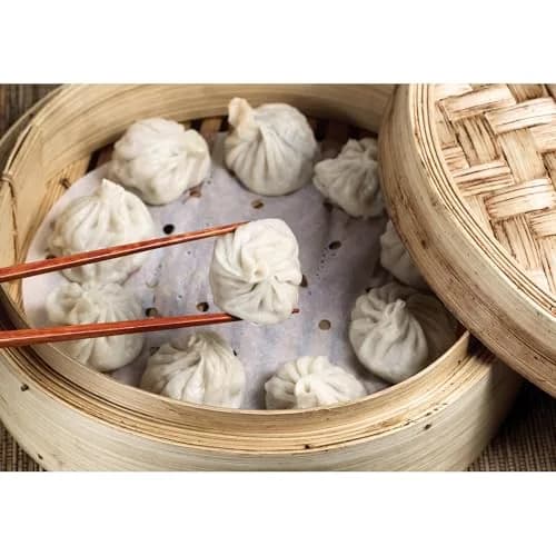 Helen's Asian Kitchen 12-Inch Bamboo Food Steamer with Lid | Natural Bamboo Steamer Basket for Dumplings, Dim Sum, Veggies, Fish, Meat thumbnail 7