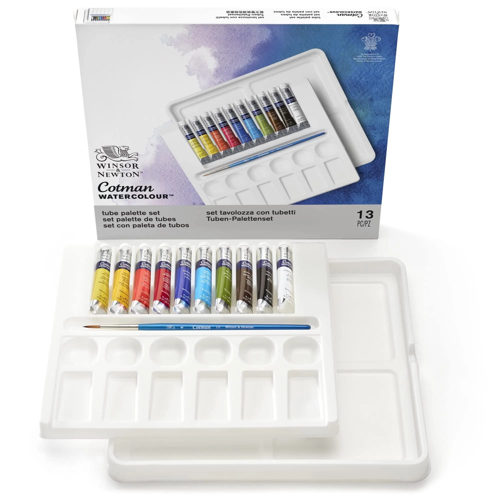 Winsor & Newton Cotman 14 Piece Watercolor Paint Set with Brush and Travel Accessories — 0.27 Fl Oz