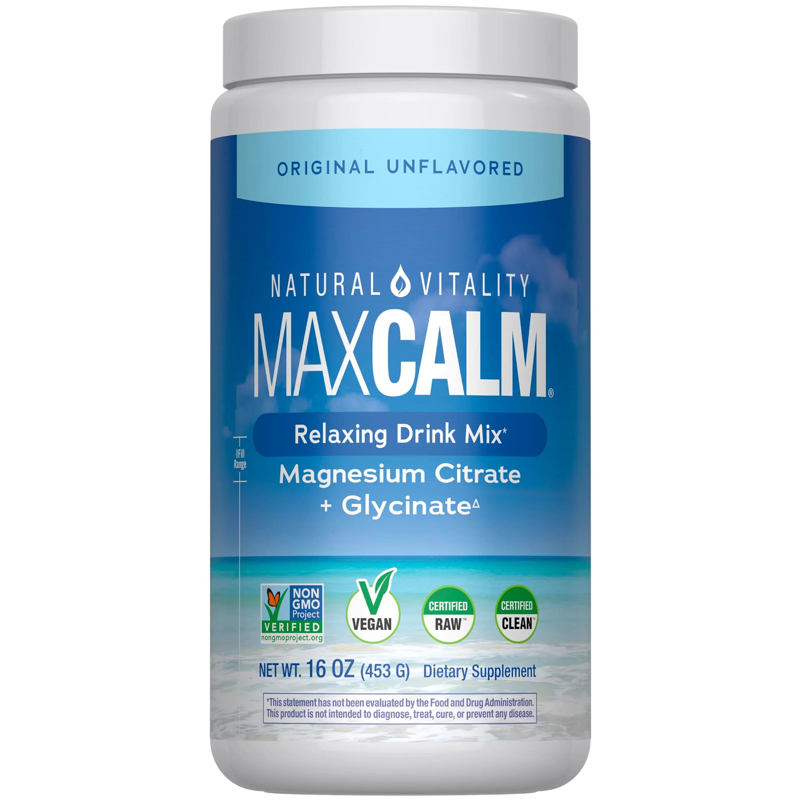 Natural Vitality Calm Magnesium Supplement Powder 16 oz (454 g) | Anti-Stress Drink Mix — Unflavored