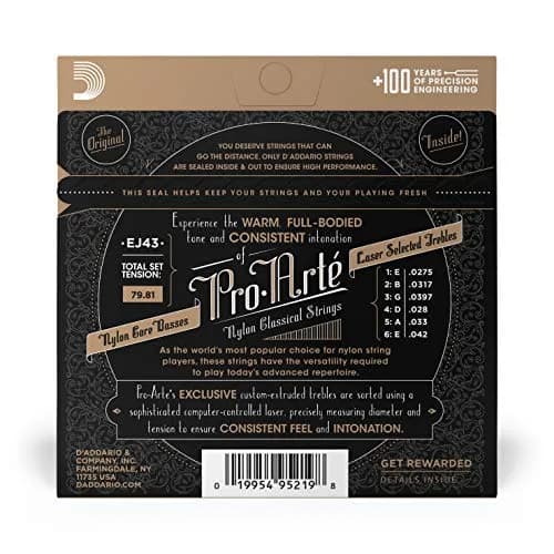 D'Addario Pro-Arte Nylon Classical Guitar Strings, Light Tension | Warm, Mellow Tone with Responsive Playability thumbnail 2
