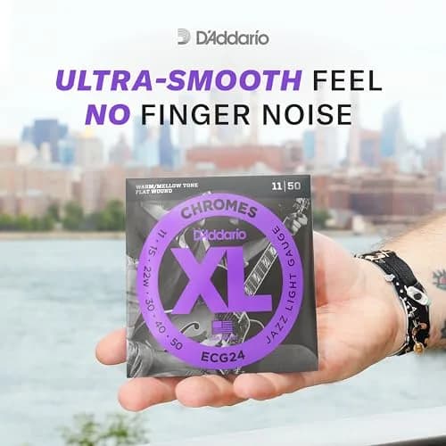 D'Addario XL Chromes Flatwound Bass Strings ECB80, Super Light 40-95 | Smooth Mellow Tone, Consistent Durability thumbnail 6