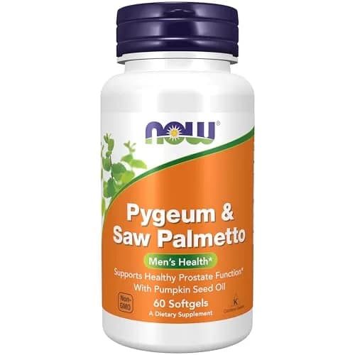 NOW Foods Pygeum & Saw Palmetto with Pumpkin Seed Oil Men's Health Softgels 60 Count | Supports Healthy Prostate Function thumbnail 1