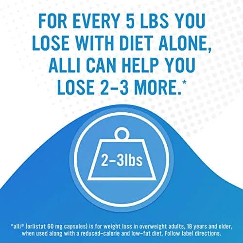 alli Weight Loss Diet Pills, Orlistat 60 mg Capsules | Non-Prescription Fat Blocker, 120 Count thumbnail 4
