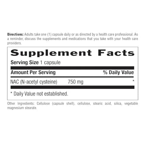 Country Life N-Acetyl Cysteine 750 mg | Liver & Lung Support Supplement | 30 Vegetarian Capsules thumbnail 5