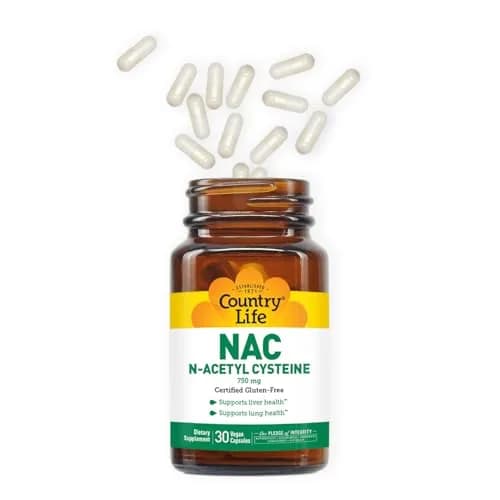 Country Life N-Acetyl Cysteine 750 mg | Liver & Lung Support Supplement | 30 Vegetarian Capsules thumbnail 3
