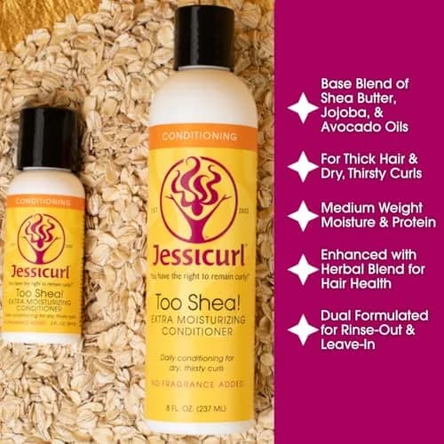 Jessicurl Too Shea! Extra Moisturizing Conditioner for Curly Hair, Citrus Lavender, 8 Fl Oz | Deep Moisture & Anti Frizz thumbnail 2