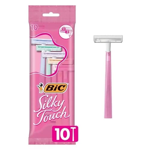 BIC Silky Touch Women's Disposable Razors, 2 Blades, Pastel Handles, 10 Count | Smooth Shave for Sensitive Skin thumbnail 1