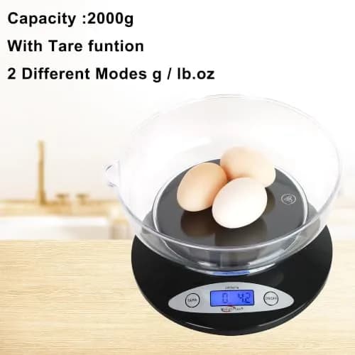 Weighmax Electronic Kitchen Scale - Weighmax 2810-2KG black | Precise 1g/0.1oz Weighing for Home & Kitchen thumbnail 5
