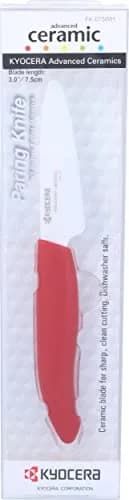 KYOCERA Revolution 3-inch Paring Ceramic Knife, Red Handle, White Blade | Ultra-Sharp, Long-Lasting Precision thumbnail 1