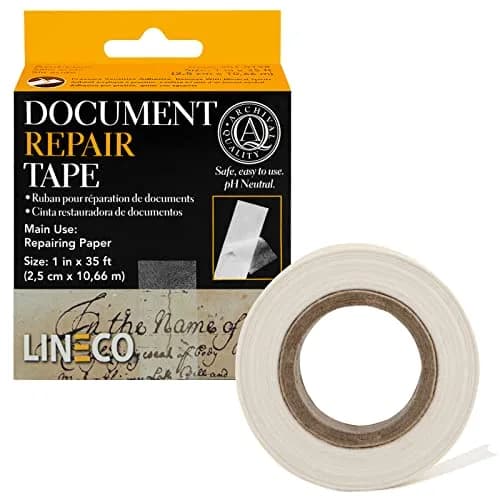Lineco Archival Document Repair Tape 1 Inch x 35 Feet | Acid-Free, pH Neutral Adhesive thumbnail 1