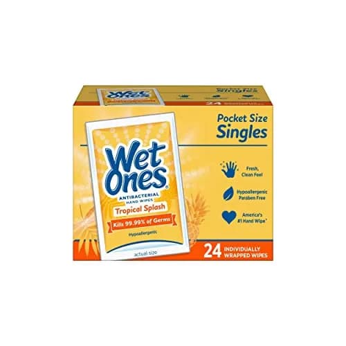 Wet Ones Antibacterial Hand Wipes Citrus Scent Singles 24 ct | Kills 99.99% of Germs thumbnail 1