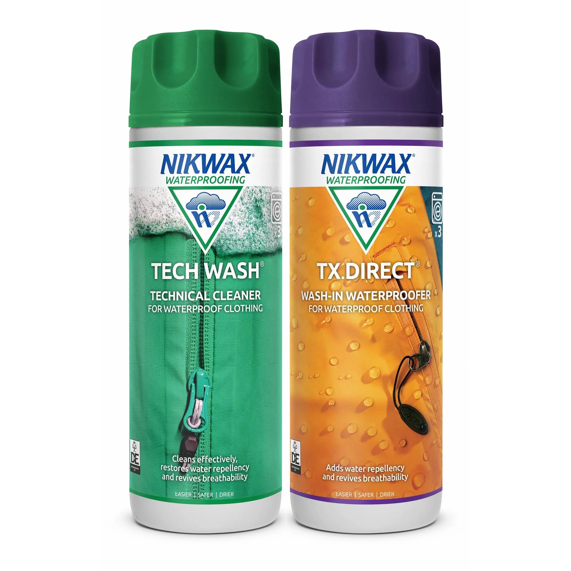 Nikwax Hardshell Cleaning & Waterproofing Duo-Pack 300ml (10.14 Fl Oz) | Restores Water Repellency & Breathability - main product image