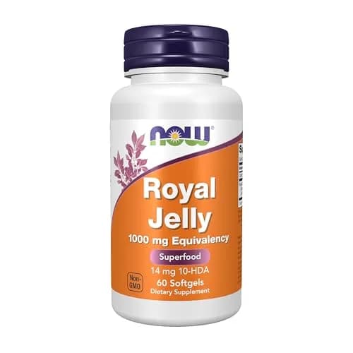 NOW Royal Jelly with 10-HDA 60 Softgels | Superfood for Energy & Wellness thumbnail 1