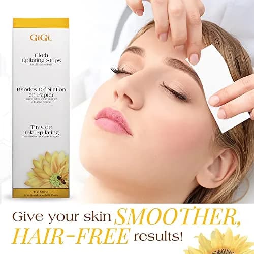Gigi Cloth Epilating Wax Strips for Face & Bikini Line, 100 Count | Non-Woven Hair Removal Strips thumbnail 3