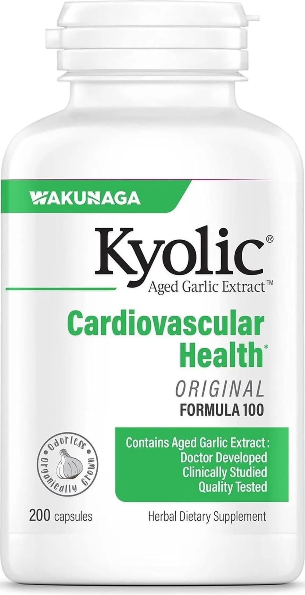 Kyolic Aged Garlic Extract Formula 100, 200 Capsules | Supports Circulatory Function with 1200 mg Aged Garlic Extract Daily