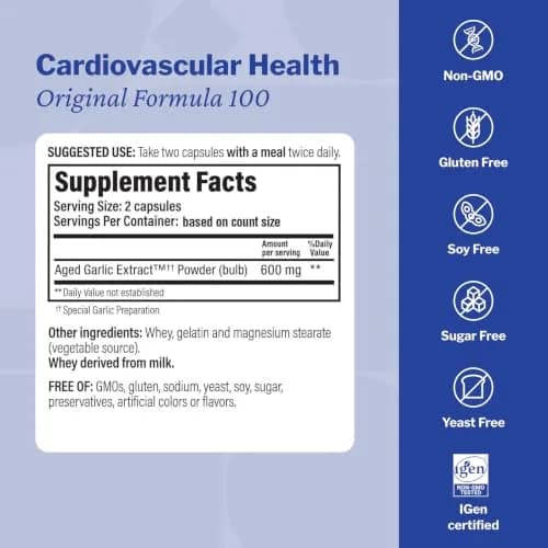 Kyolic Aged Garlic Extract Formula 100, 200 Capsules | Supports Circulatory Function with 1200 mg Aged Garlic Extract Daily thumbnail 3