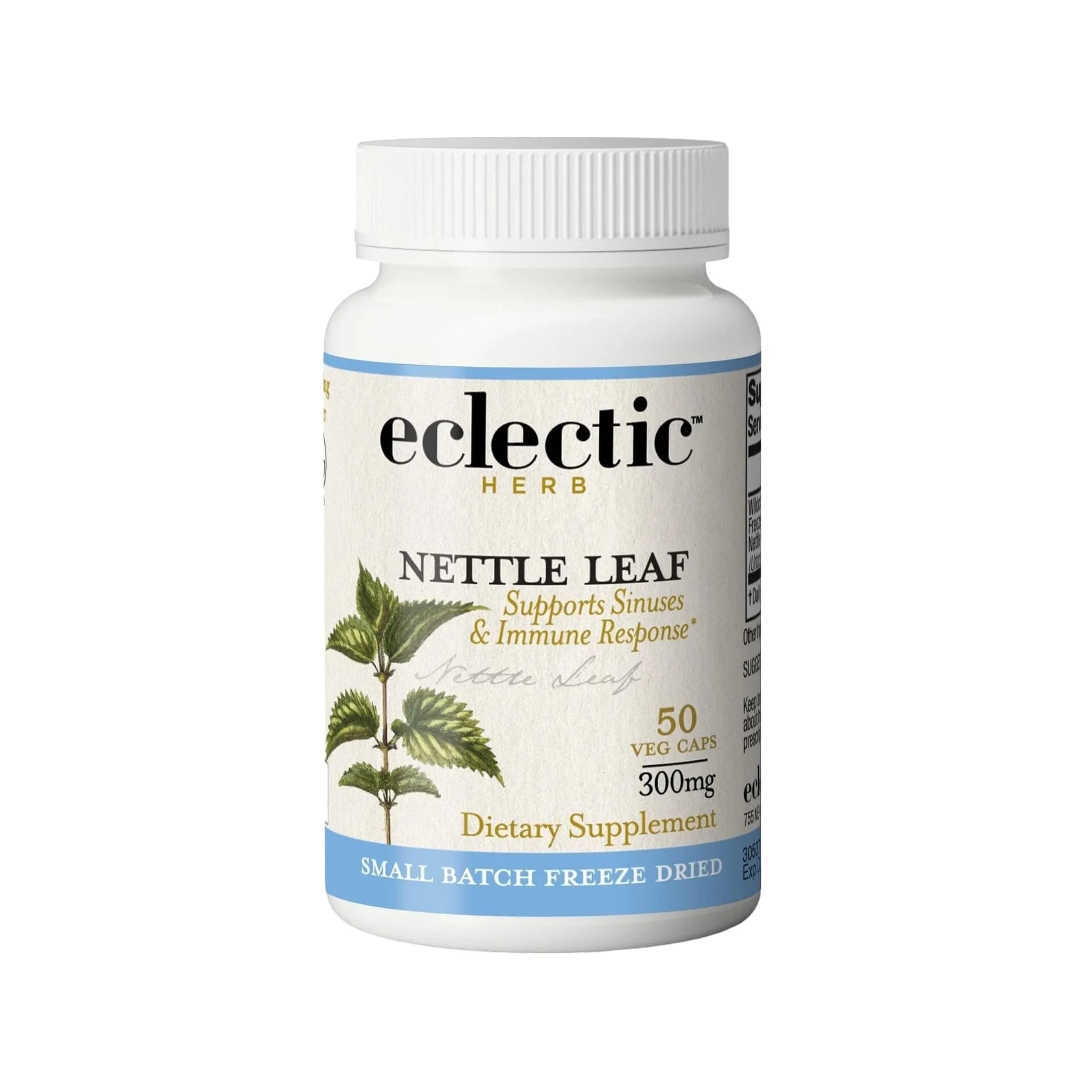 Eclectic Herb Raw Freeze-Dried Non-GMO Nettle Leaf | Supports Sinuses & Respiratory Wellness (50 Veg Caps)