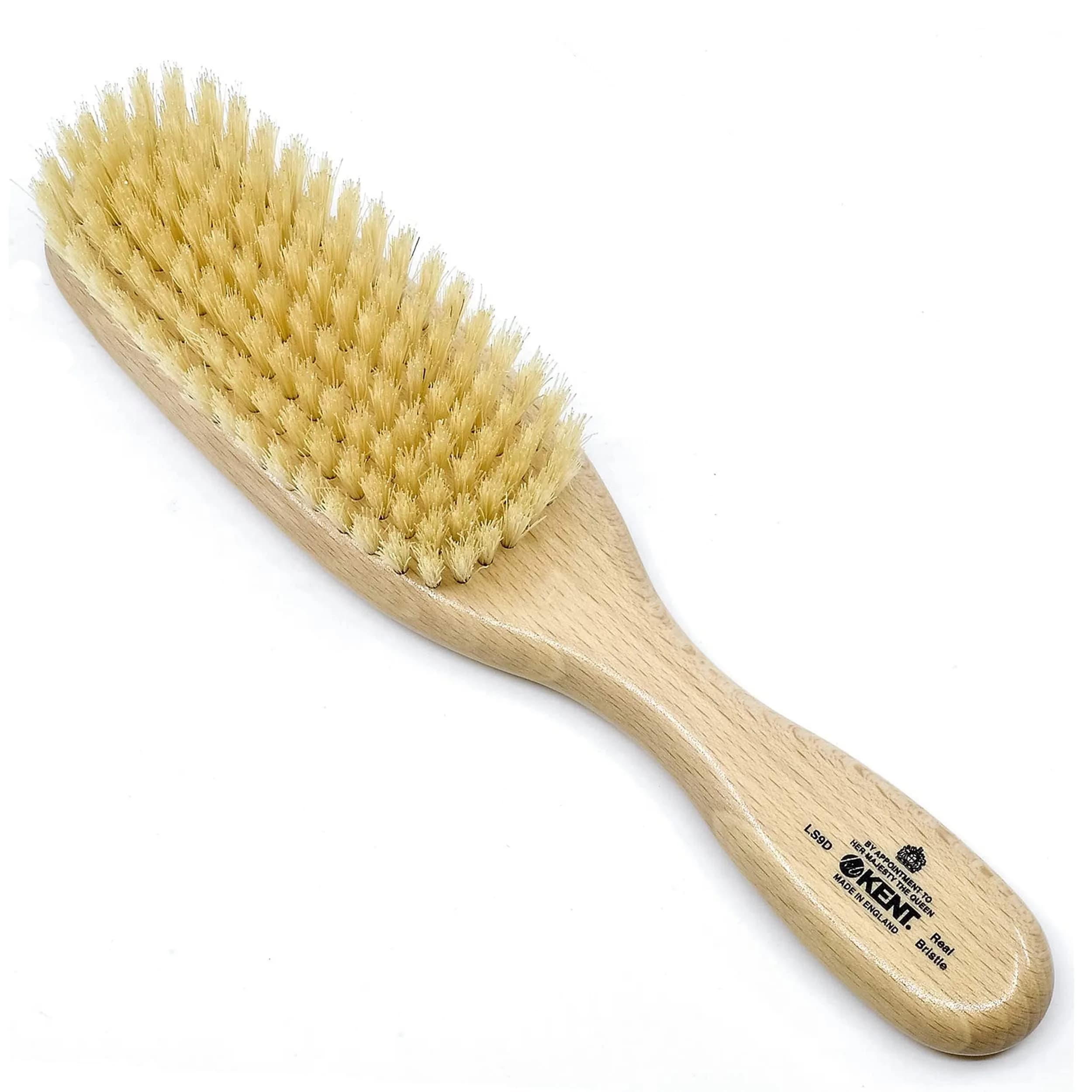 KENT LS9D Satinwood Boar Bristle Hair Brush for Thin Hair | Ergonomic, Soft, Made in England - main product image