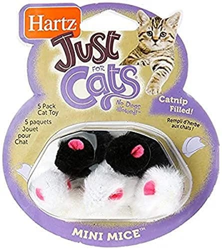 Hartz Just for Cats Mini Mice Cat Toy (5 Pack) | Lifelike Mice with Catnip for Predatory Play thumbnail 1