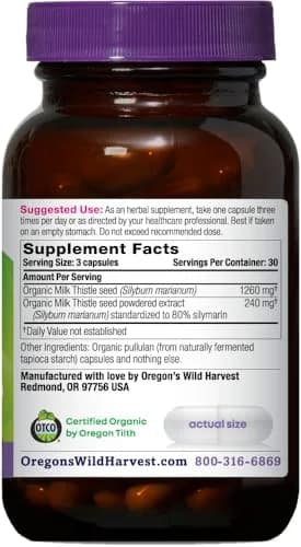 Oregon's Wild Harvest Organic Milk Thistle 90 Count thumbnail 2