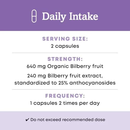 Oregon's Wild Harvest Bilberry Herbal Supplement Vegan Capsules 60 Count | Supports Healthy Vision thumbnail 7
