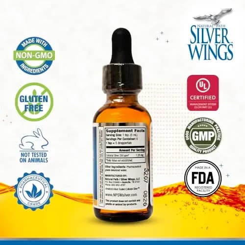Natural Path Silver Wings Colloidal Silver Liquid 250ppm (1 fl oz) thumbnail 2