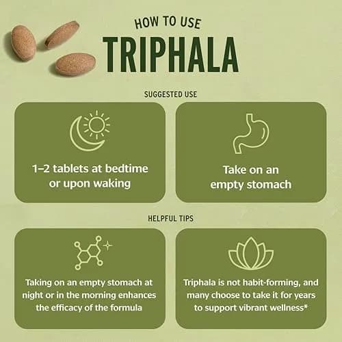Banyan Botanicals Organic Triphala Tablets - Gentle Daily Digestion & Colon Support - 90 Tablets, Vegan, Non-GMO | Detox & Gut Microbiome Support thumbnail 4